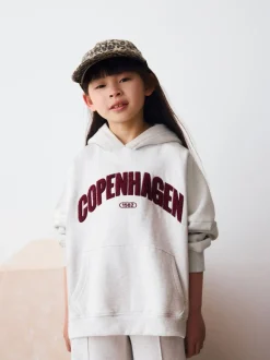 Gris avec noms de villes - Sweat à capuche (3-16 ans)