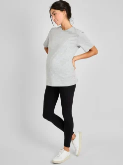 Gris chiné - T-shirt de maternité oversize JoJo Maman Bébé