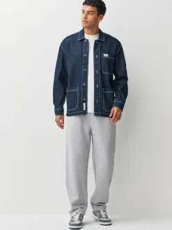 Gris chiné/bleu marine - Lot de 2 pantalons de jogging épais à dos brosse droit