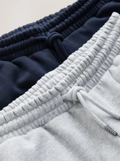 Gris chiné/bleu marine - Lot de 2 pantalons de jogging épais à dos brosse droit