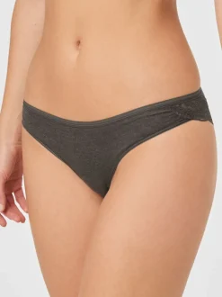 Gris chiné/rose/prune - Lot de 4 culottes en coton et dentelle