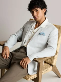 Gris clair - Ajustement régulier - Blazer Linen Blend