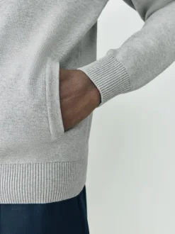 Gris clair - Cardigan zippé N.premium coupe classique 100% coton haut de gamme