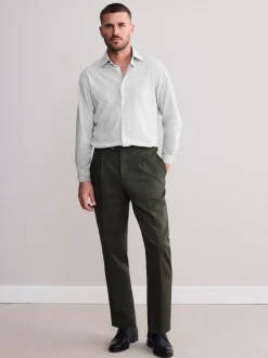 Gris clair à carreaux - Chemise Signature Premium texturée