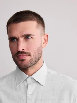 Gris clair à carreaux - Chemise Signature Premium texturée