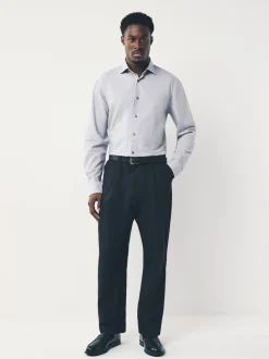 Gris clair - Chemise à manches longues élégante à carreaux 100% coton