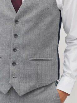 Gris clair - Gilet de costume en laine Blend texturée