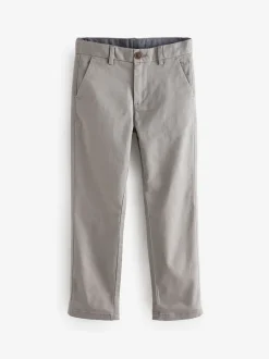 Gris clair - Pantalon chino extensible (3-17ans)
