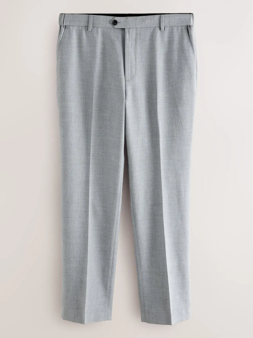 Gris clair - Pantalons élégants texturés coupe classique avec ceinture extensible