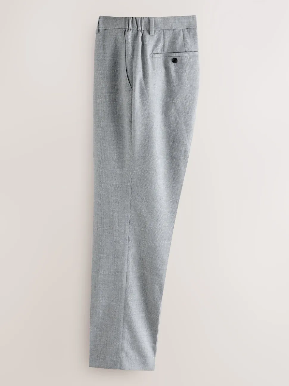 Gris clair - Pantalons élégants texturés coupe classique avec ceinture extensible