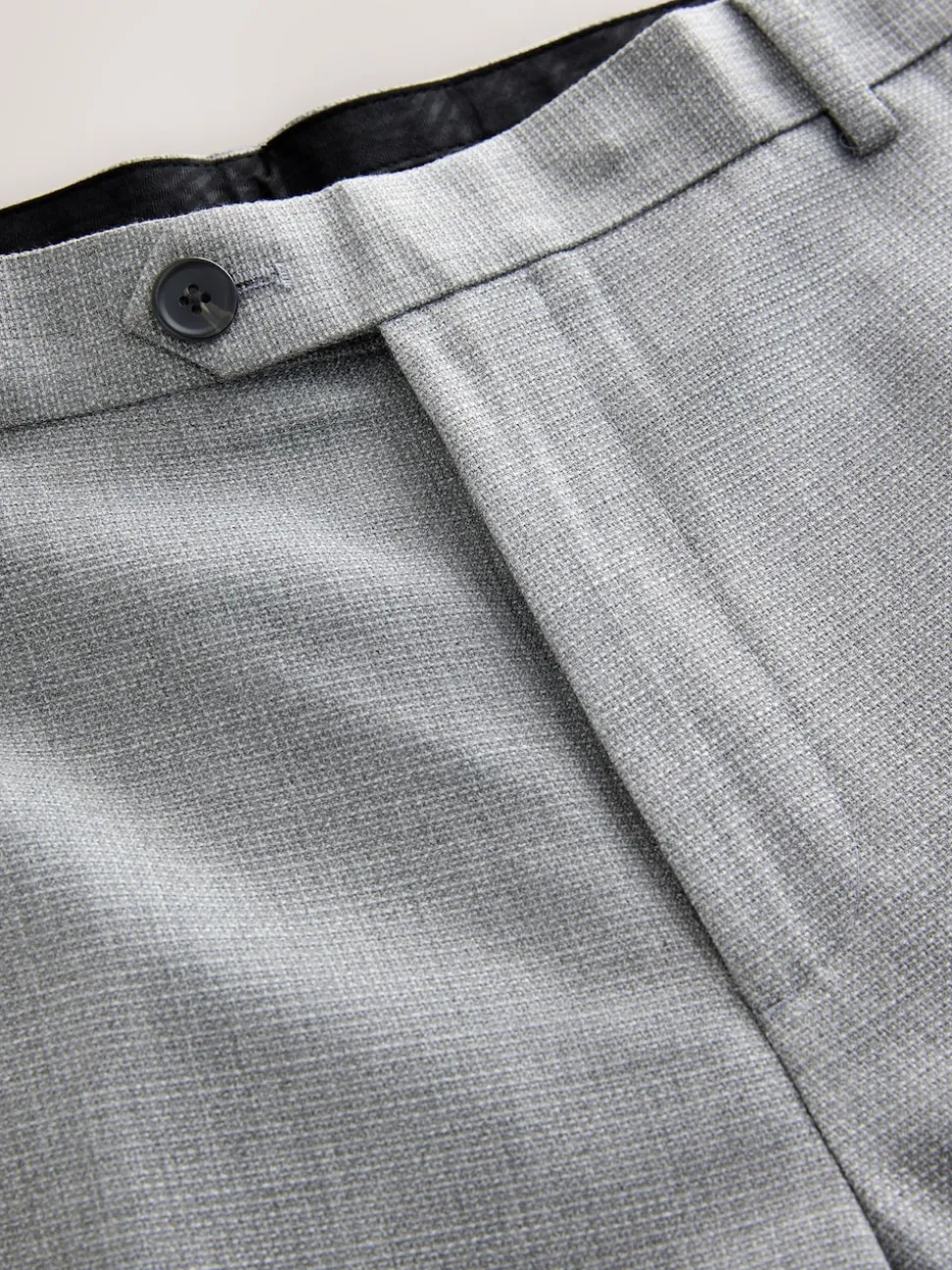Gris clair - Pantalons élégants texturés coupe classique avec ceinture extensible
