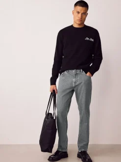 Gris clair - Slim Fit (Slim Fit) - délavé vintage Denim Jeans