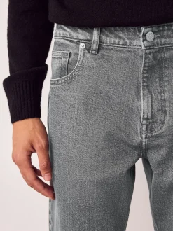 Gris clair - Slim Fit (Slim Fit) - délavé vintage Denim Jeans