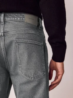 Gris clair - Slim Fit (Slim Fit) - délavé vintage Denim Jeans