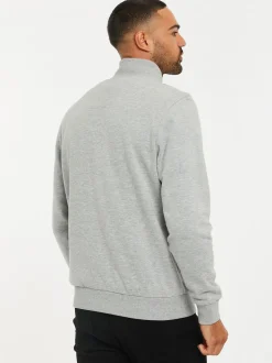 Gris clair - Threadbare Sweat-shirt à col zippé