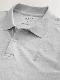 Gris clair chiné - Ajustement régulier - Polo Manches courtes Pique