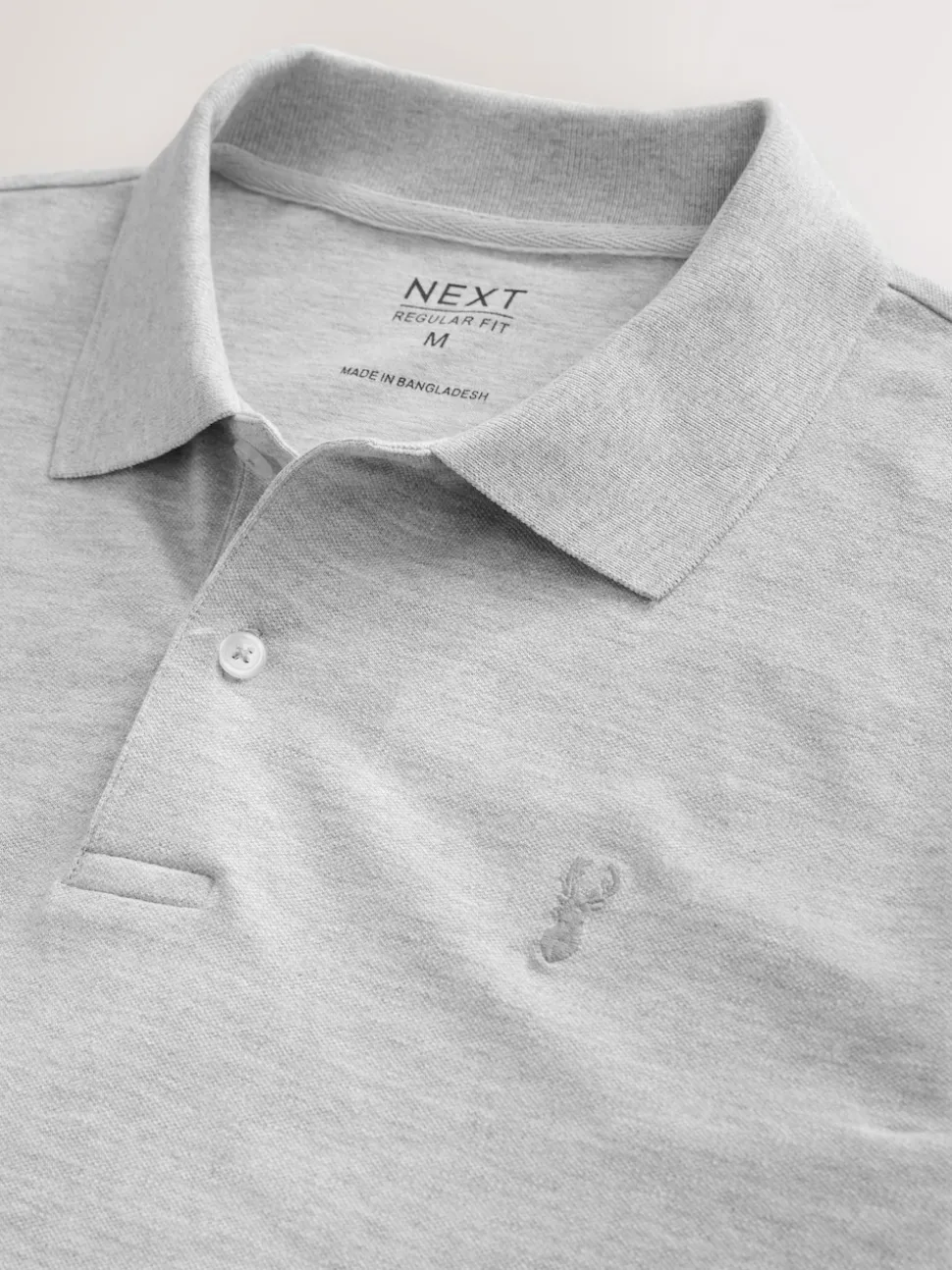 Gris clair chiné - Ajustement régulier - Polo Manches courtes Pique