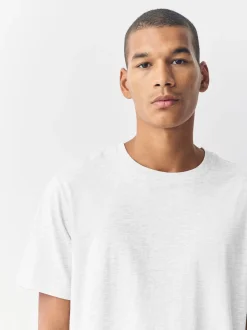 Gris clair chiné - Slim Fit (Slim Fit) - T-shirt Essential Col rond en coton