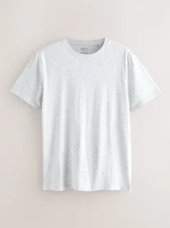 Gris clair chiné - Slim Fit (Slim Fit) - T-shirt Essential Col rond en coton