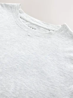 Gris clair chiné - Slim Fit (Slim Fit) - T-shirt Essential Col rond en coton