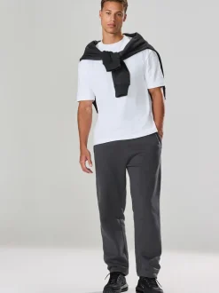 Gris d'ardoise - Ajustement droit - Pantalon de jogging épais décontracté à dos brossé