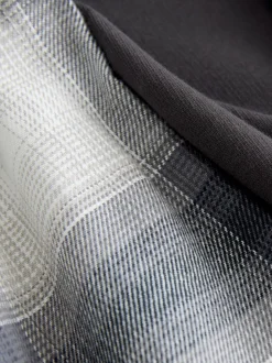 Gris d'ardoise - Ensemble pyjama à manches longues brodé à col zippé