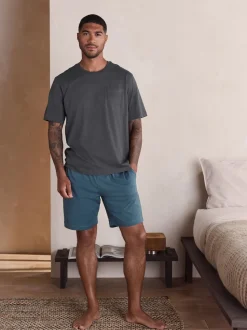 Gris d'ardoise - Ensemble pyjama en jersey à manches courtes