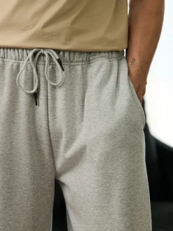 Gris d'ardoise - Jogging doublé en velours à ourlet ouvert