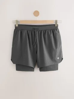 Gris d'ardoise - Shorts Active 2-en-1