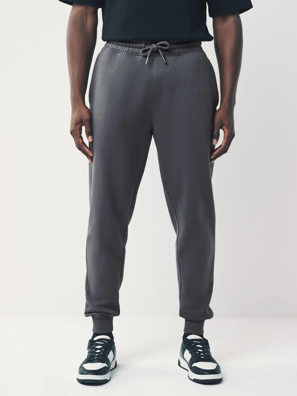 Gris d'ardoise - Slim Fit (Slim Fit) - Pantalon de Joggings en coupe ajustée à dos brosse