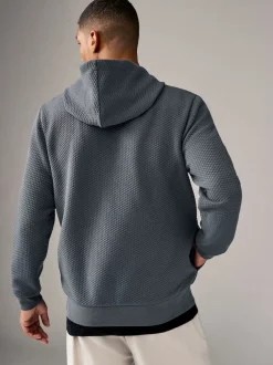 Gris d'ardoise - Sweat à capuche texturé