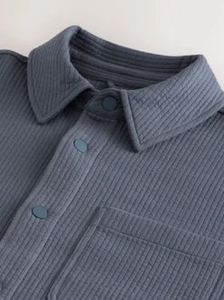 Gris d'ardoise - Veste-chemise à bouton-chemise à texture linéaire