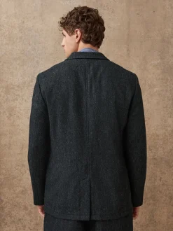 Gris de charbon de bois - Veste de Costume décontractée en laine Blend