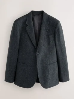 Gris de charbon de bois - Veste de Costume décontractée en laine Blend