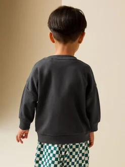 Gris de charbon de bois - Sweat imprimé All-over Col rond (3mois -7ans)