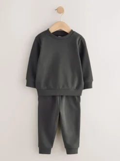 Gris de charbon de bois - Ensemble sweat-shirt et jogging (3mois-7ans)