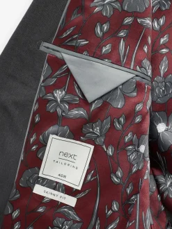 Gris de charbon de bois - Skinny Fit (Skinny Fit) - Veste de costume à deux boutons