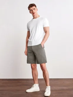 Gris de charbon de bois - Coupe ample - Short chino stretch
