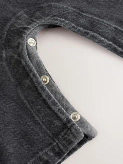 Gris de charbon de bois - Ensemble salopette et body en jean bébé (0 mois-2 ans)