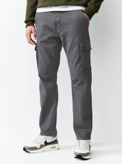 Gris de charbon de bois - Pantalon cargo coupe ajustée Motionflex stretch