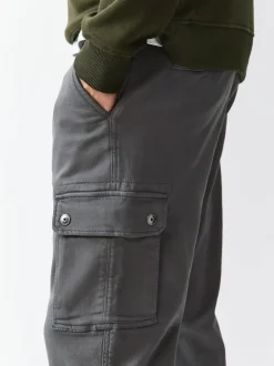 Gris de charbon de bois - Pantalon cargo coupe ajustée Motionflex stretch