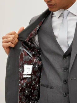 Gris de charbon de bois - Slim Fit (Slim Fit) - Veste de costume à deux boutons