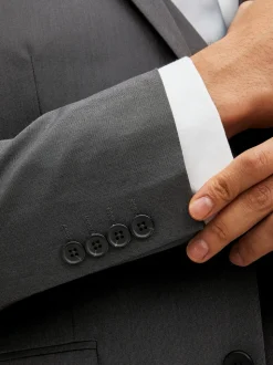 Gris de charbon de bois - Slim Fit (Slim Fit) - Veste de costume à deux boutons