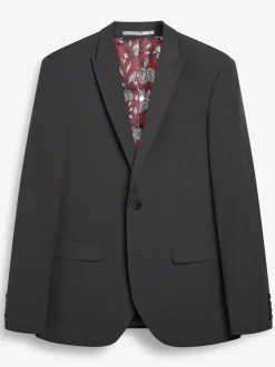 Gris de charbon de bois - Slim Fit (Slim Fit) - Veste de costume à deux boutons