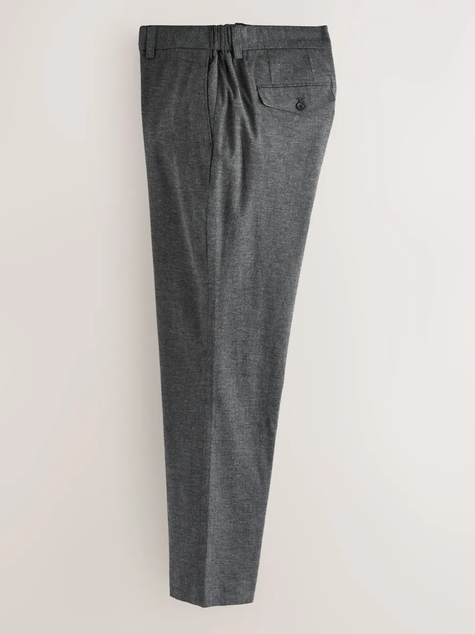 Gris de charbon de bois - Pantalon élégant en coton brossé texturé coupe classique