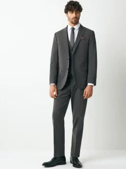 Gris de charbon de bois - Ajustement régulier - Veste de costume à deux boutons