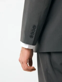 Gris de charbon de bois - Ajustement régulier - Veste de costume à deux boutons