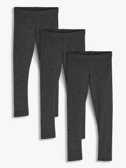 Gris de charbon de bois - Lot de 3 leggings (3-16ans)