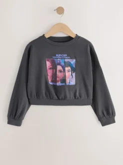 Gris de charbon de bois - Sweat Kpop Demon Hunters à manches longues (6-16ans)