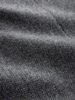 Gris de charbon de bois - Ajustement régulier - Blazer à chevrons riche en laine